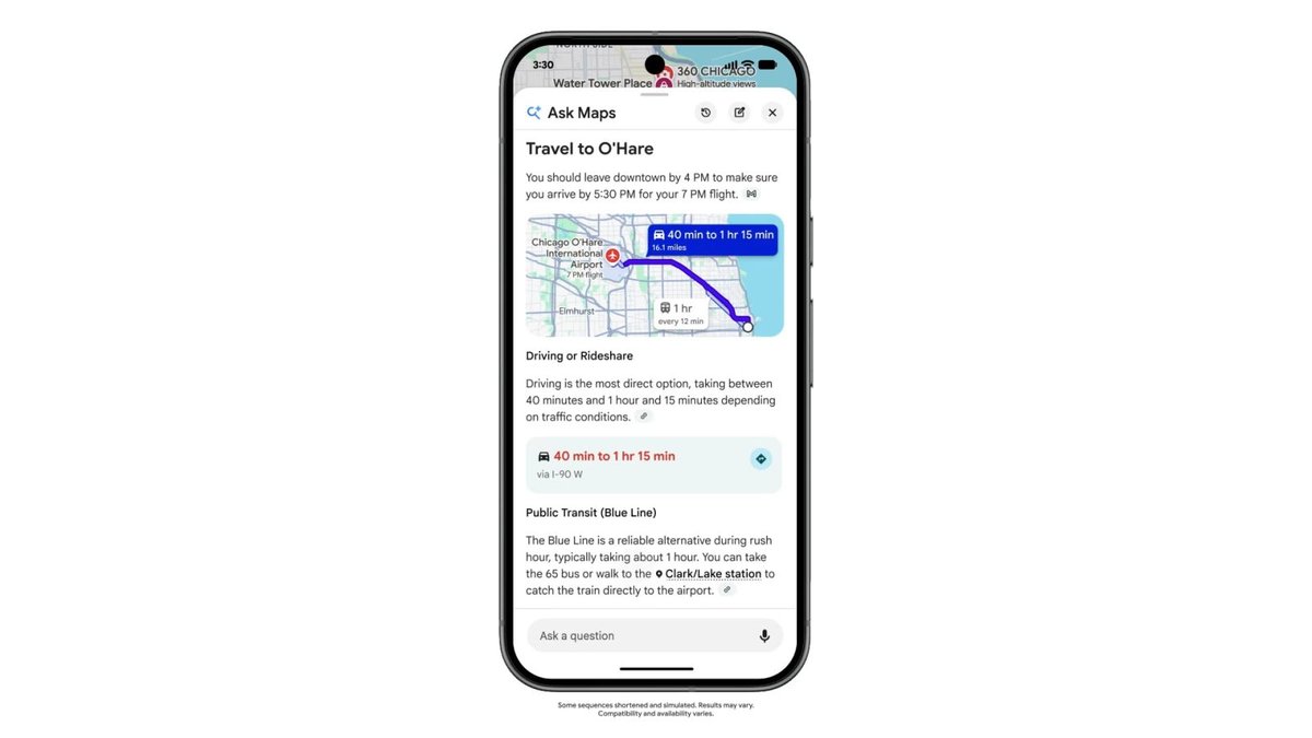 Google Ask Maps Personal Intelligence feature showing agentic food ordering and hotel discovery