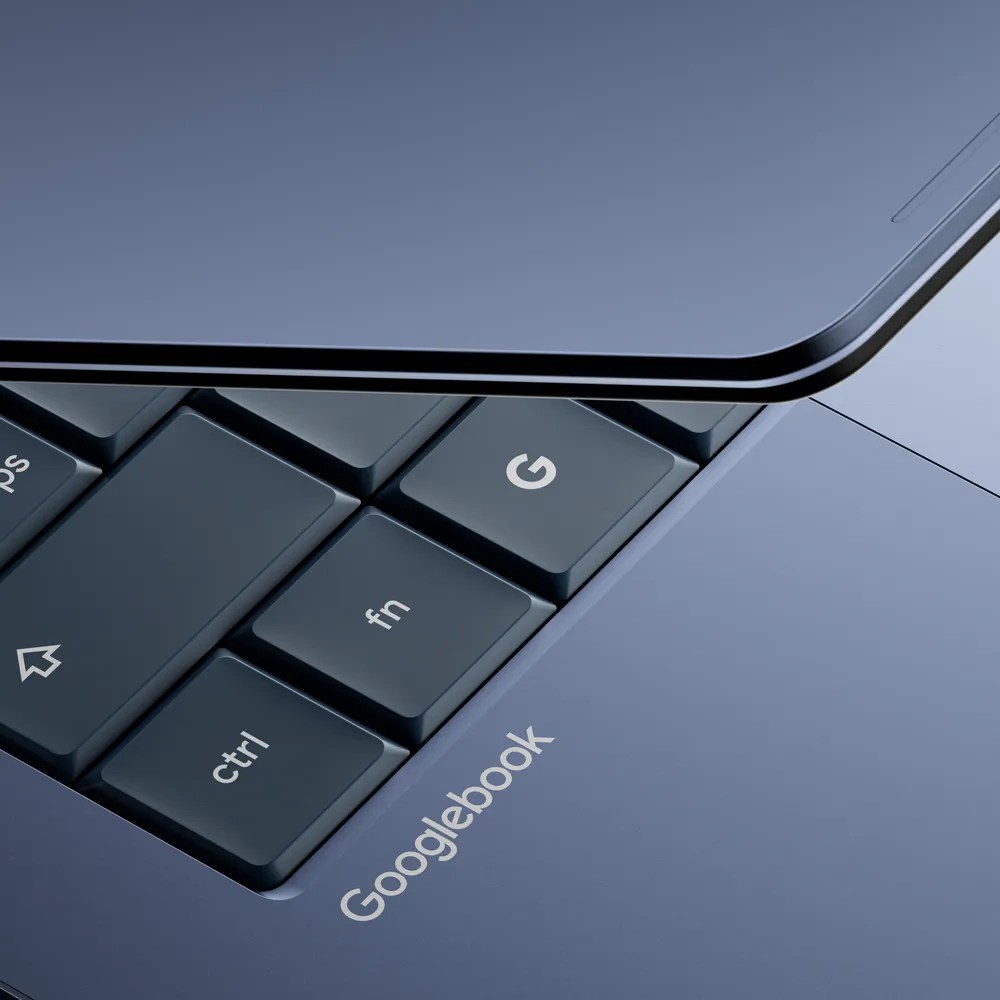 Googlebook laptop keyboard and glowbar, Google's Android-based laptop platform