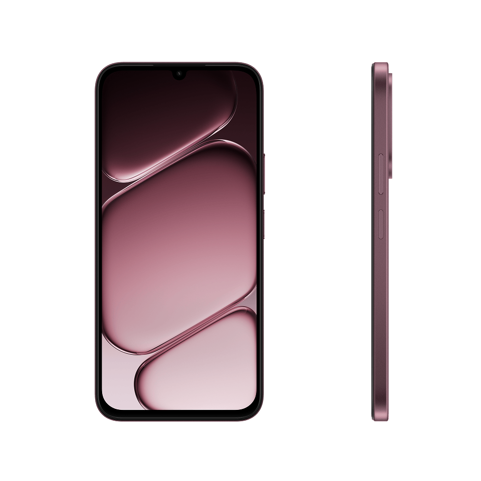OnePlus N6x in Burgundy Red, front view and side profile from OnePlus India's official launch render