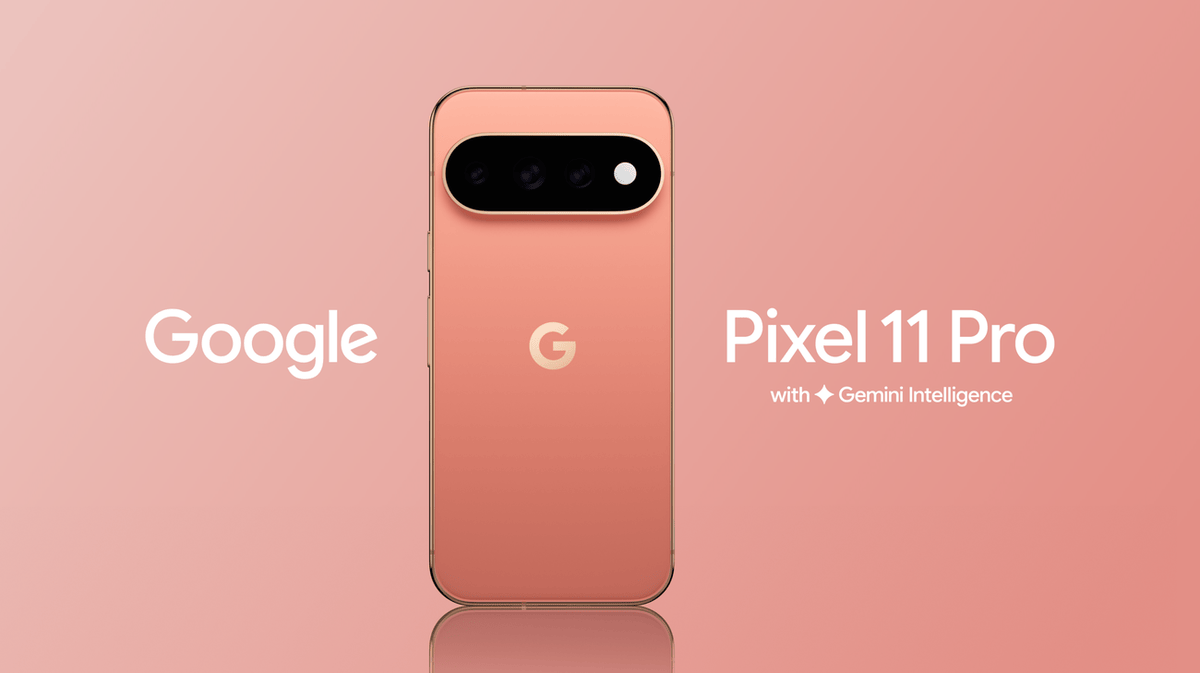Google Pixel 11 Pro official press render with Gemini Intelligence branding