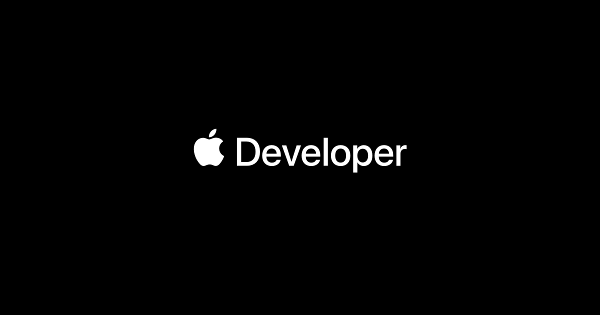 Apple Developer logo in white on a black background