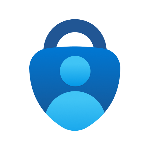 Microsoft Authenticator for Android app icon, a blue padlock shield with a person silhouette