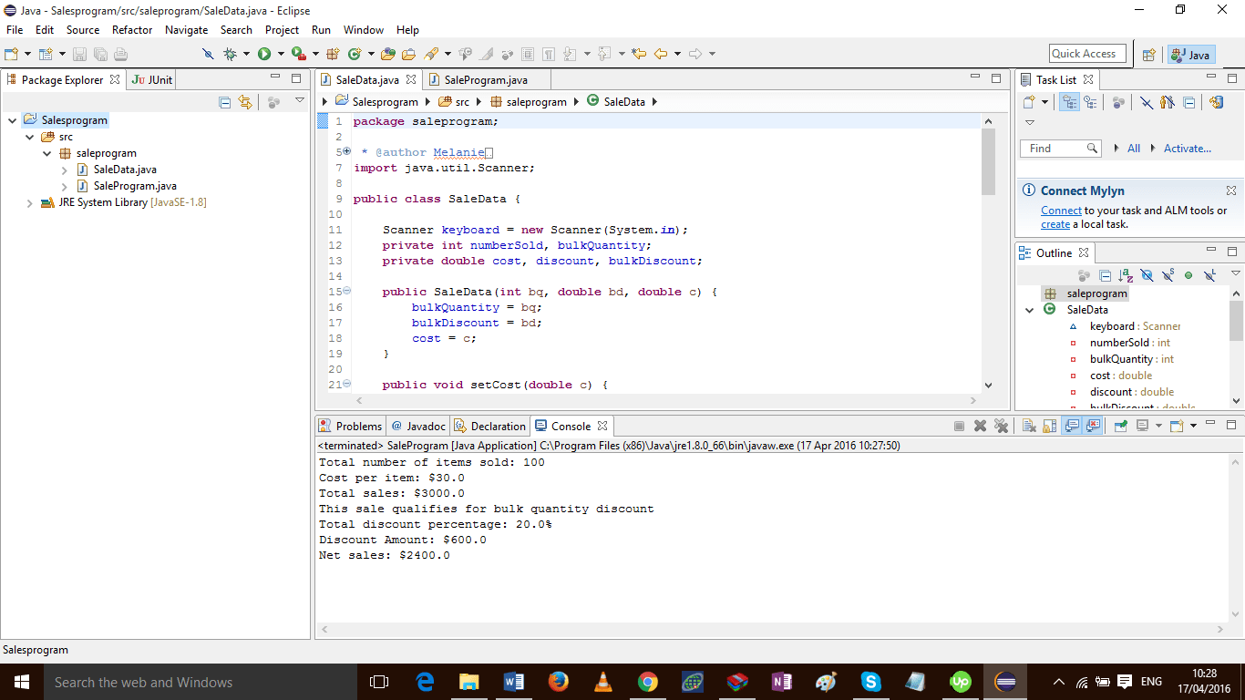 SOLUTION: program that considers a class that keeps track of the sales ...