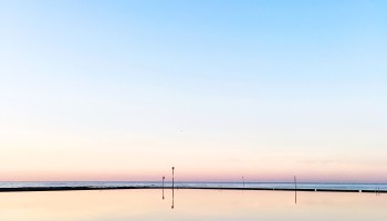 sunset reflected on water
