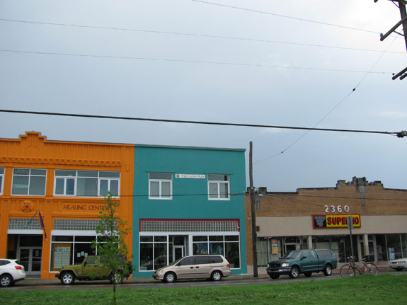 Out with the old, in with the dumb: The Healing Center and Wild Lotus Yoga next to Super 10: Nothing Over $10 on St. Claude