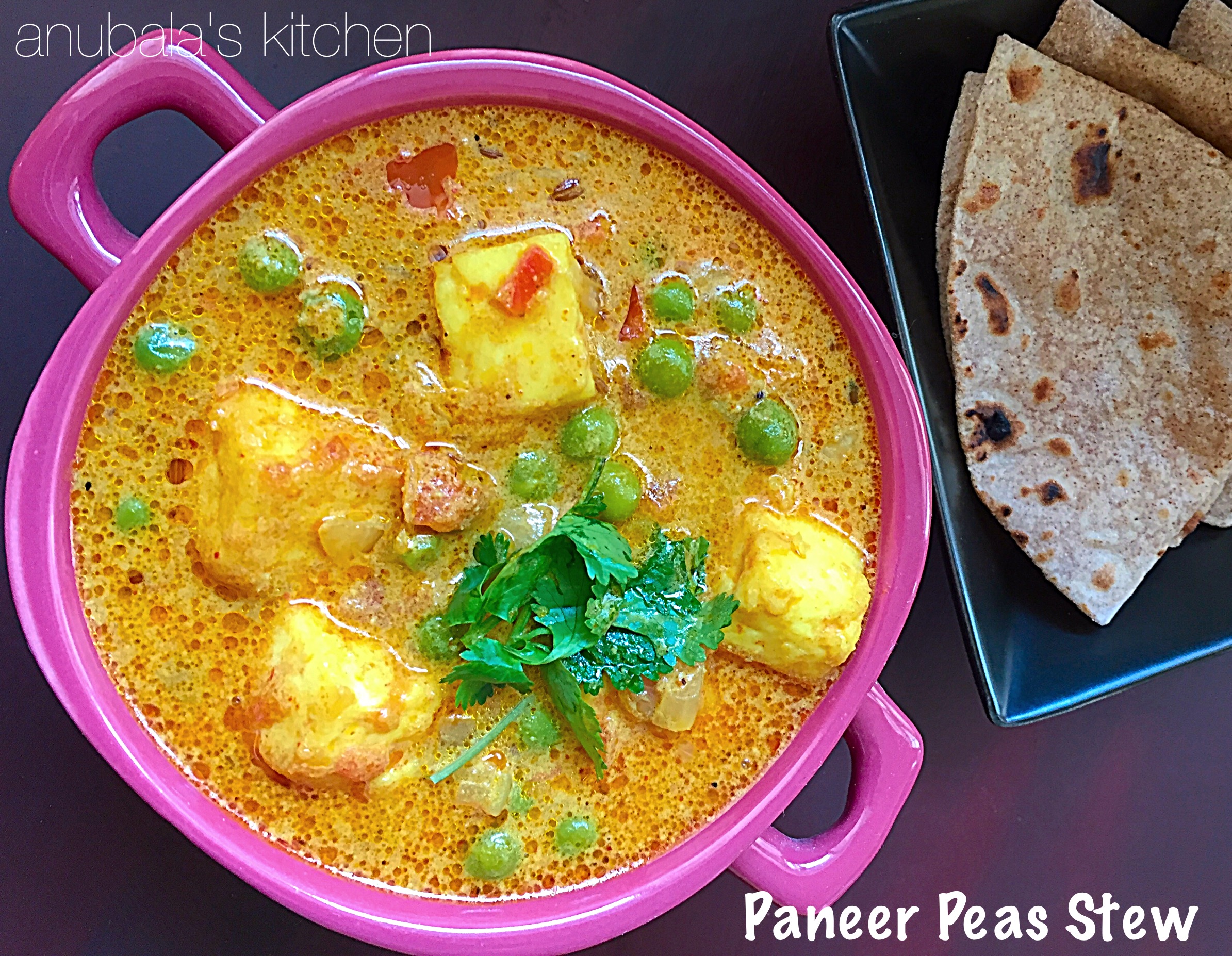 Paneer Peas Stew anubala's kitchen