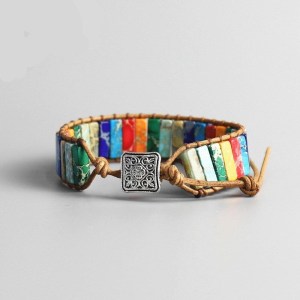 Pulsera de cuero 7 chakras