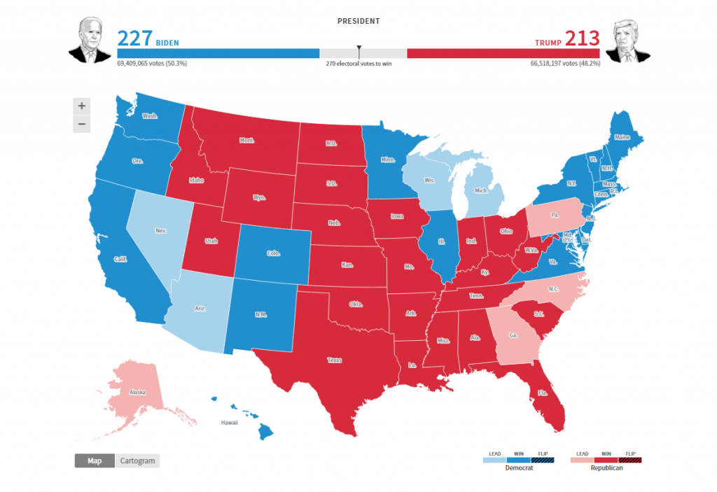 Daniel joseph petty/pexels much like the system of government in the united states, there are th. Election Maps Visualizing 2020 U.S. Presidential Electoral Vote Results