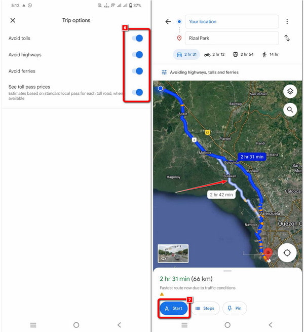 Customize Google Maps Routes Effortless Navigation Tips 2026 Allow Options Start Button.