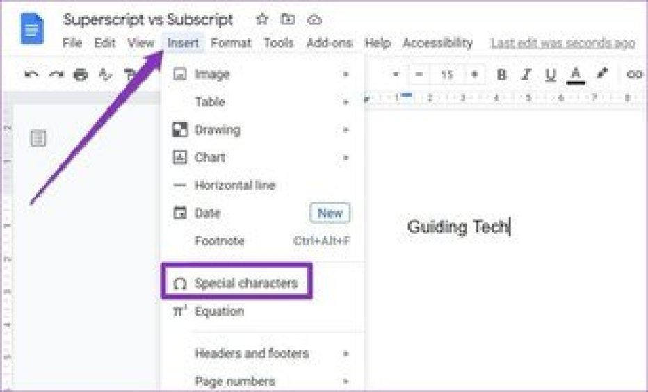 Como adicionar texto sobrescrito ou subscrito no Google Docs 16 Sobrescrito e subscrito com caracteres especiais