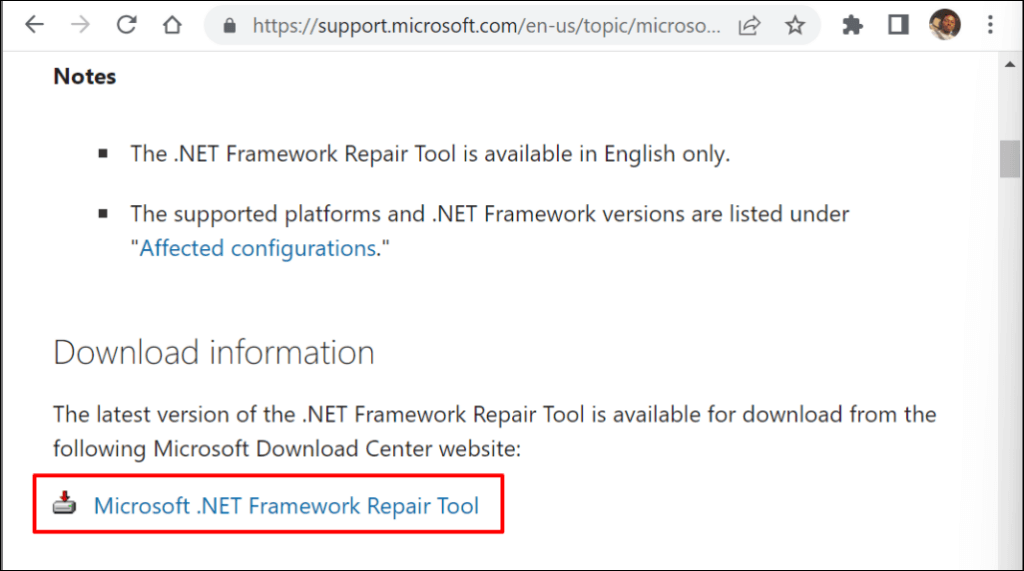 Como usar a ferramenta de reparo do Microsoft .NET Framework (e por quê) 2 Como usar a ferramenta de reparo do Microsoft NET Framework