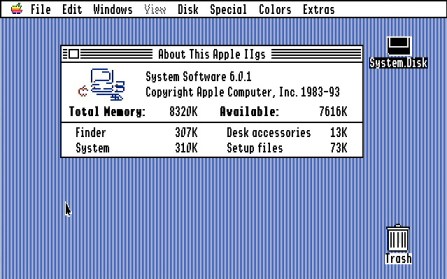 GS/OS 6.0.1 About this Apple IIGS