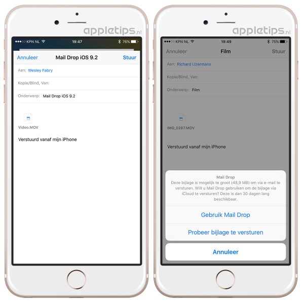 iOS Mail Drop iOS