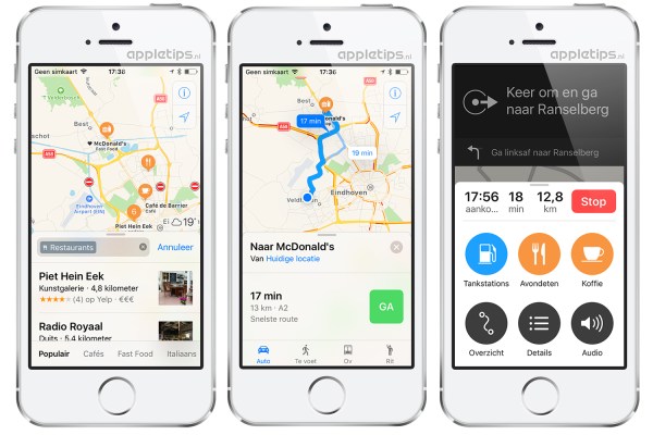 Kaarten in iOS 10 preview