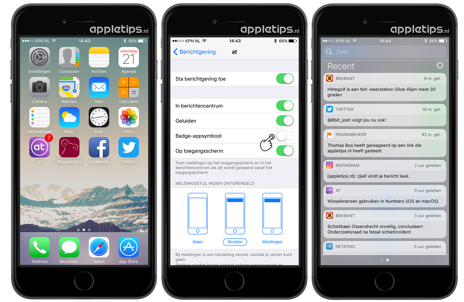 Het badgeappsymbool voor apps verbergen in iOS appletips