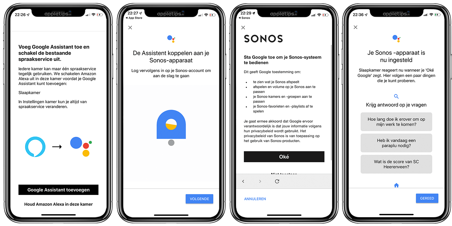 Nederlandstalige Google Assistant toevoegen aan Sonos speakers appletips