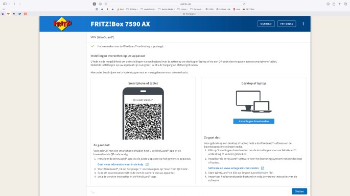 Wireguard connection data