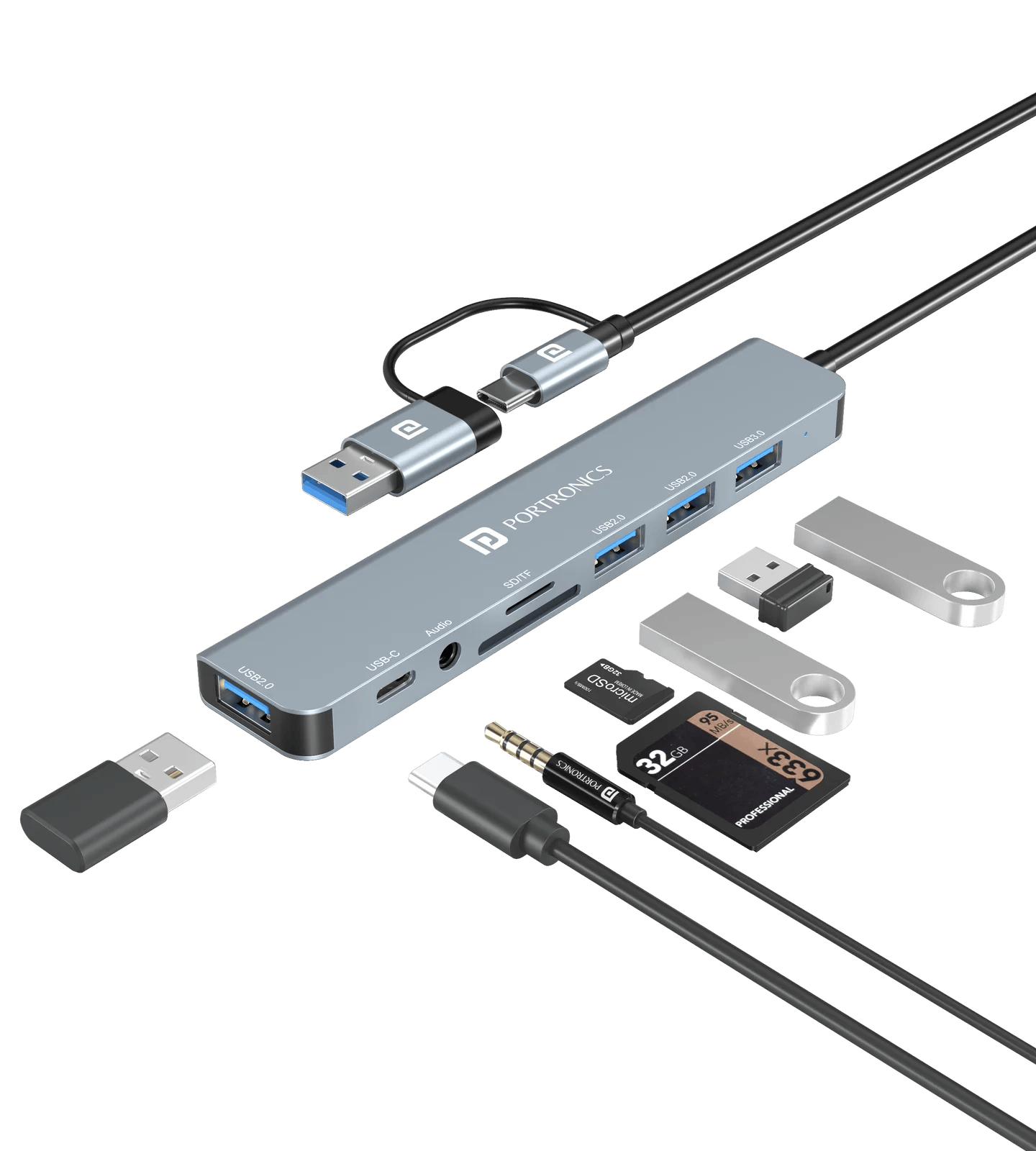 PORTRONICS MPORT 8 PLUS 8 IN 1 USB-C HUB