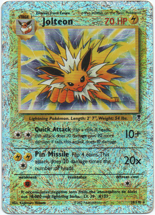 Pokémon Legendary Collection Card 014 Jolteon Parallel/Reverse