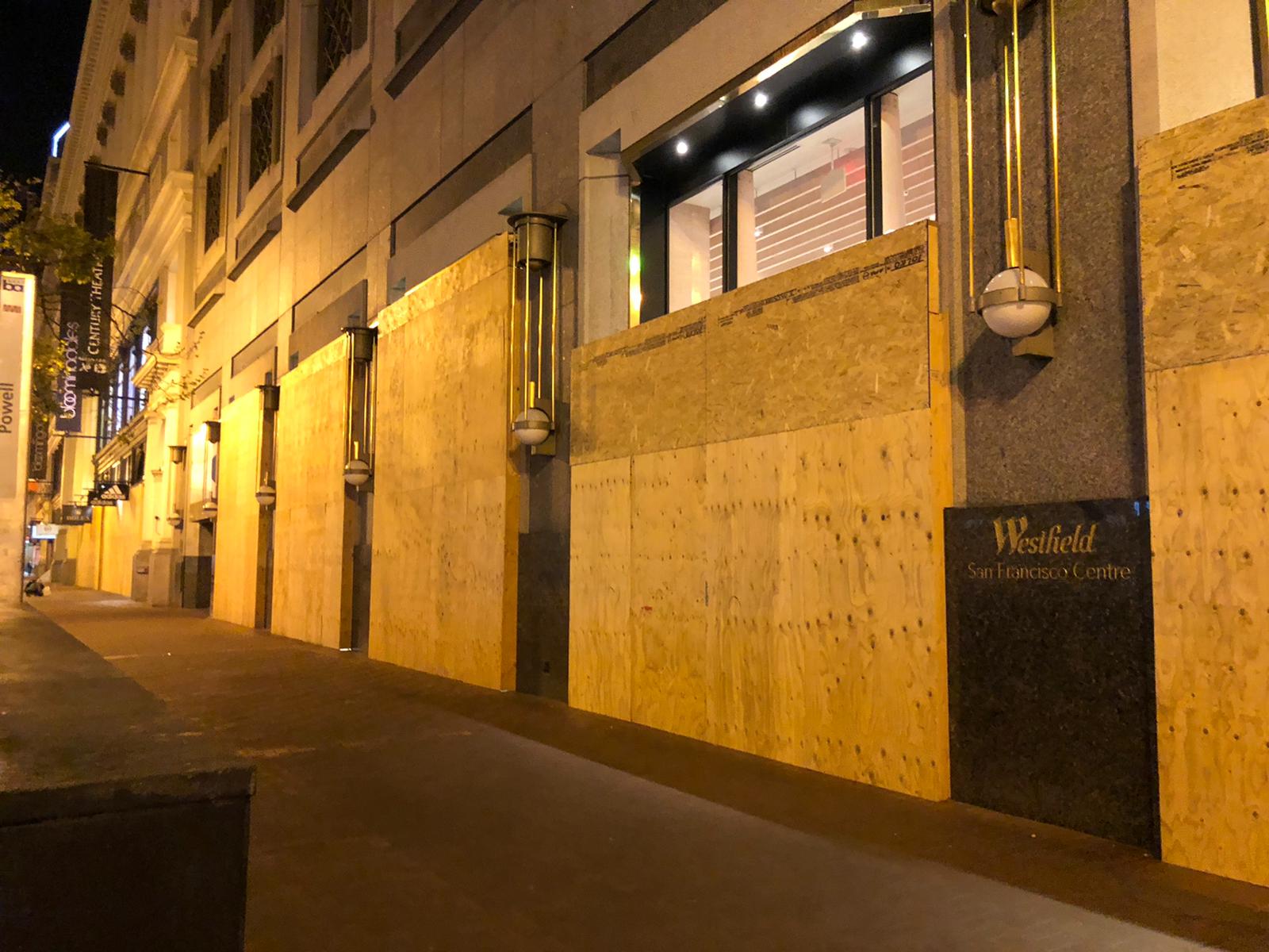 San Francisco Stores Boarded Up on COVID crisis