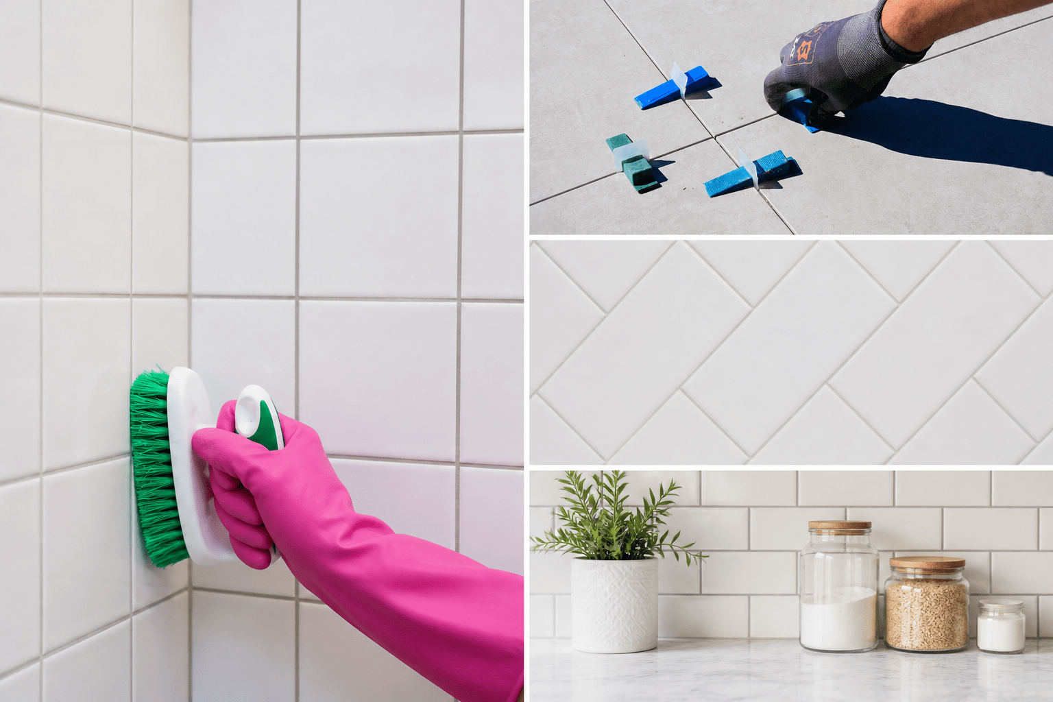 what color grout to use with white tile