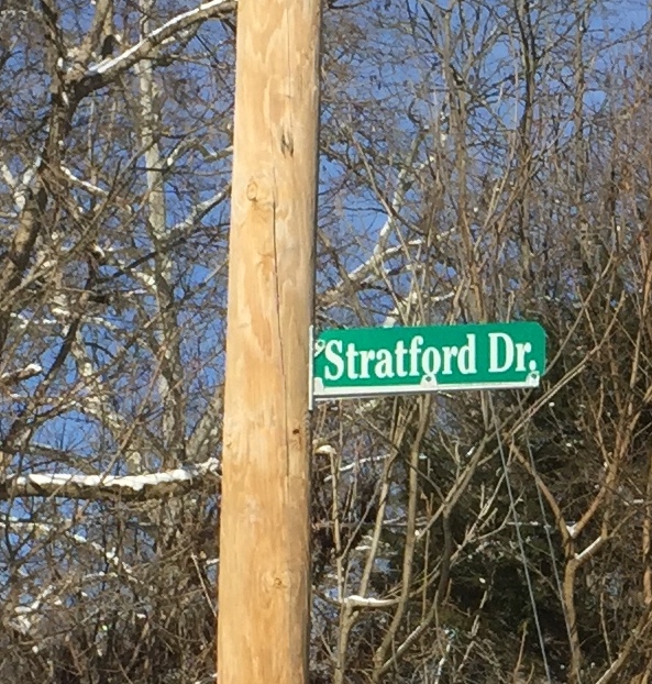 Road sign near original site.