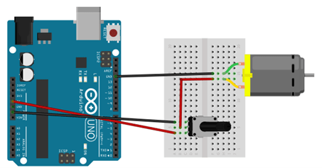 moteur potentiomètre shéma