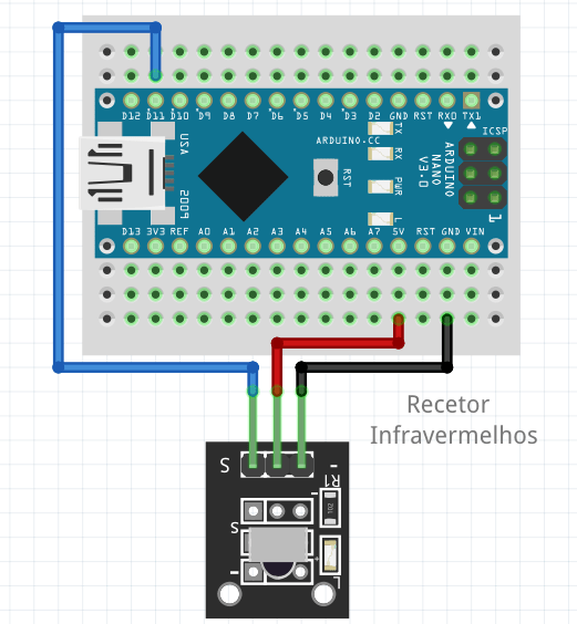 Esquema utilizado para o sensor infravermelhos no projeto