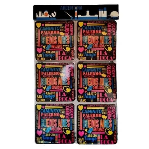 Posavasos Foil Corcho Collage Buenos Aires (6 Unidades)