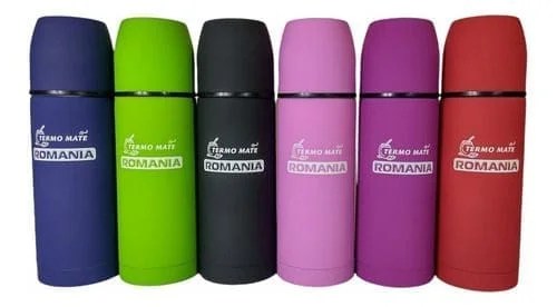 RoManía - Termo Mate Autocebante Acero Inoxidable Engomado 600ml