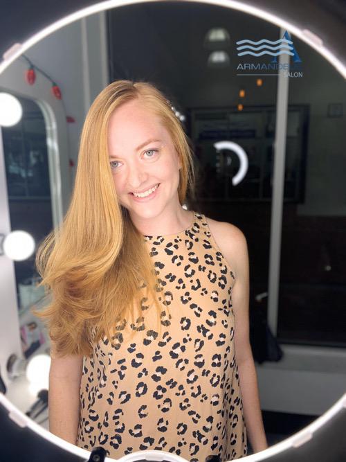 At hair salon Armandeus Doral we love honey blonde hair color
