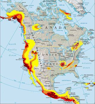 Us East Coast Tsunami Map Us Earthquake Fault Map 