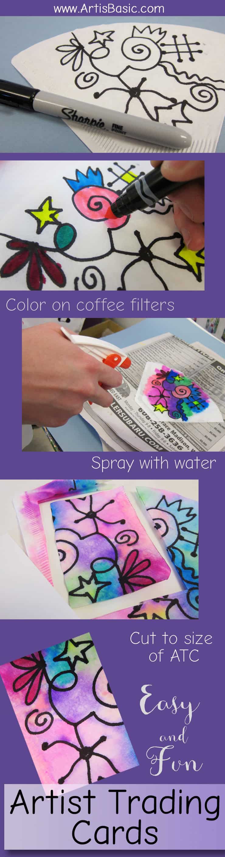 How to Make Artist Trading Cards using Coffee Filters