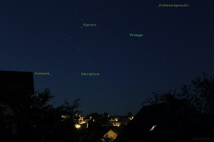 Planet Saturn am 04. Juni 2015 um 23:27 Uhr im Sternbild Waage Ringplanet Saturn am 04.06.2015 um 23:27 Uhr im Sternbild Waage.