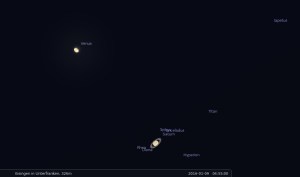 Enge Begegnung von Venus und Saturn am 9. Januar 2016 um 04:55 Uhr Enge Begegnung von Venus und Saturn am 9. Januar 2016 um 04:55 Uhr