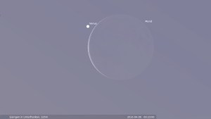 Venus und Mond am 6. April 2016 um 09:23 Uhr Venus und Mond am 6. April 2016 um 09:23 Uhr