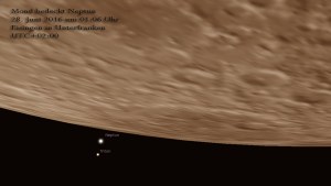 Mond und Neptun kurz vor der Bedeckung am 28. Juni 2016 um 01:06 Uhr Mond und Neptun kurz vor der Bedeckung am 28. Juni 2016 um 01:06 Uhr