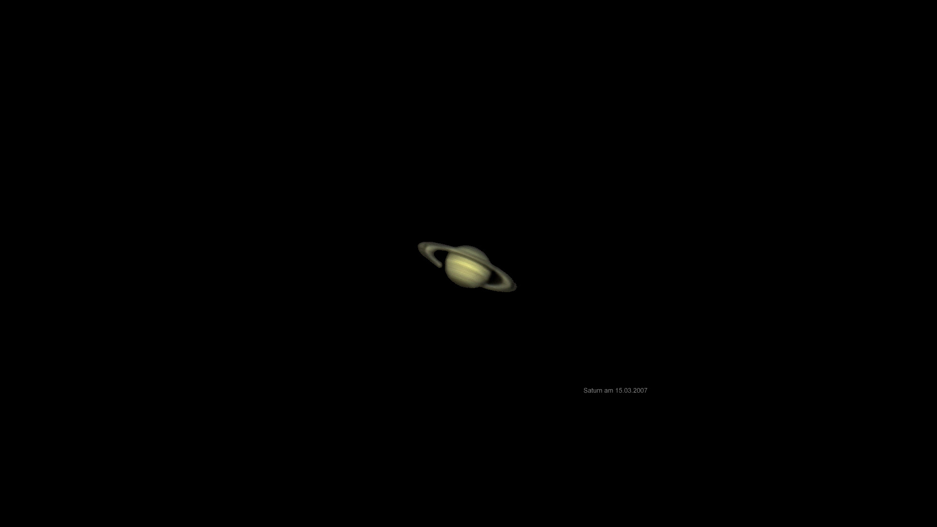 Planet Saturn am 15. März 2007 auf unserer Terrasse in Eisingen aufgenommen.