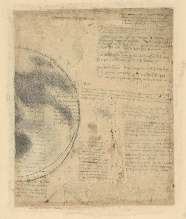 Leonardo da Vinci The Moon 1513-1514 circa black pencil, white chalk, on profusely stained white paper Codex Atlanticus, f. 674v Veneranda Biblioteca e Pinacoteca Ambrosiana, Milano