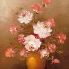 Still Life of a Vase of Pink Red & White Roses by 20th Century American Artist - Image 5