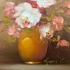 Still Life of a Vase of Pink Red & White Roses by 20th Century American Artist - Image 2