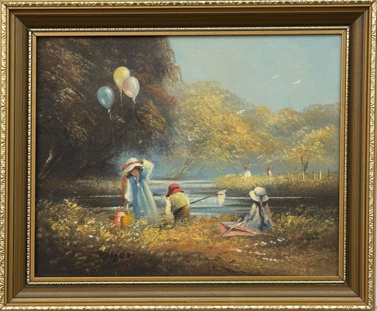 Children Playing on Summers Day in the English Countryside
