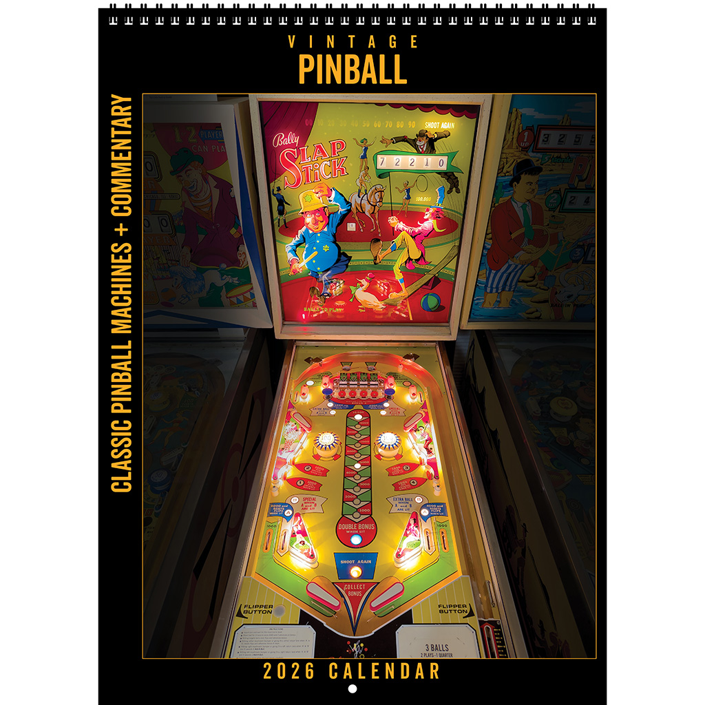 2026 Vintage Pinball Deluxe Calendar 11x15 Asgard Press PIN26CAL Front 