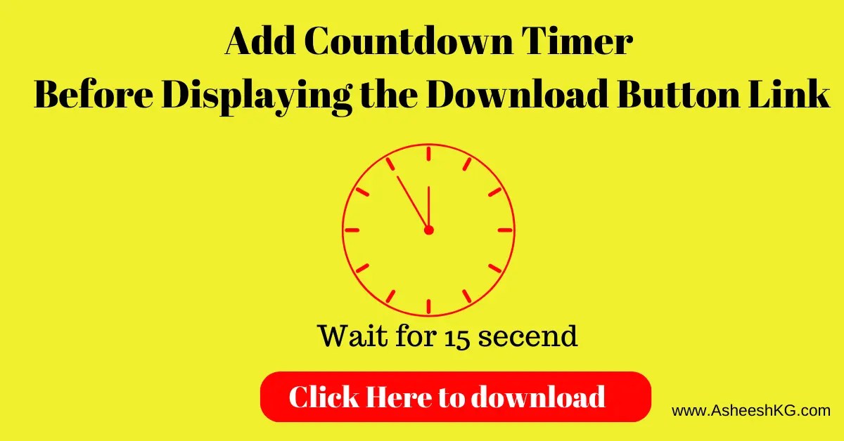 Add Countdown Timer Before Displaying the Download Button Link