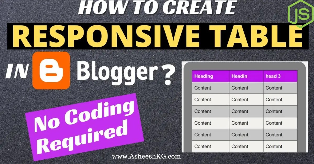 How to Easily Create Responsive Table in Blogger Posts