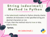 The Python Isdecimal Method Askpython