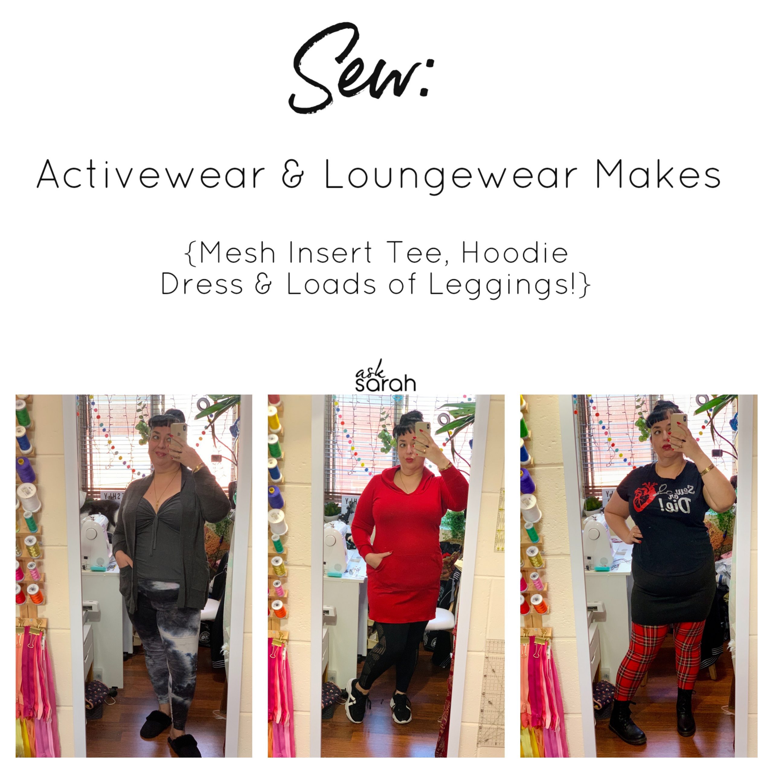 Sew: Activewear & Loungewear Makes {Mesh Insert Tee, Hoodie Dress & Loads  of Leggings!} – Ask Sarah