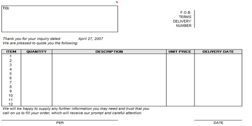 Sample Quotation Format In Word Assignment Point