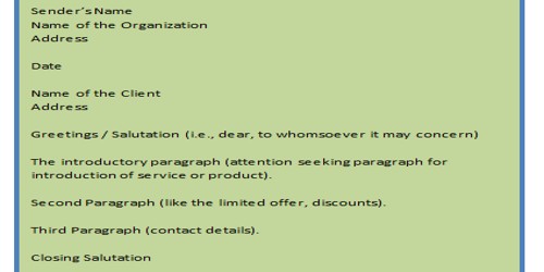 Sample Introductory Sales Letter Format Assignment Point