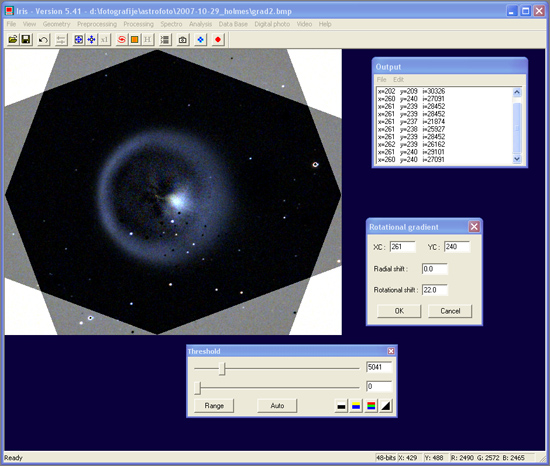 Komet Holmes – struktura | Astrobobo.net